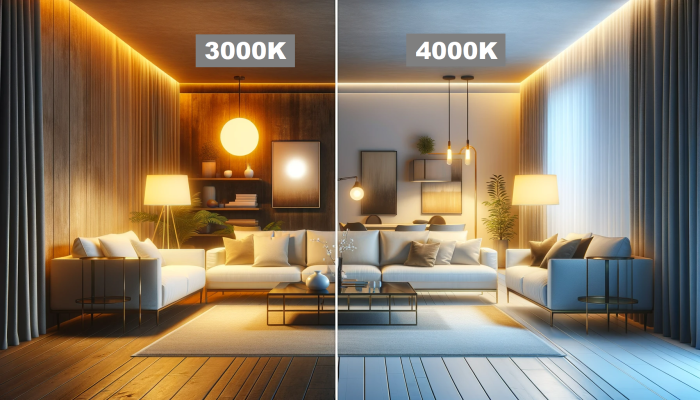 Valon värin valitseminen 3000K vs. 4000K