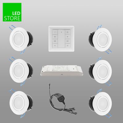 033 CCT LED alasvalo 6 kpl SETTI langattomalla ohjauspainikkeella