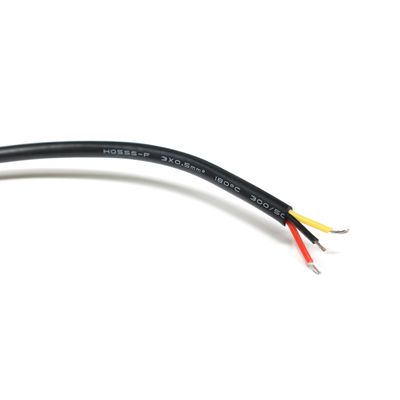 1m kaapeli, kolminapainen 3x0,5mm², kuumuuden kestävä 180°, musta 1m kaapeli, kolminapainen 3x0,5mm², kuumuuden kestävä 180°, musta