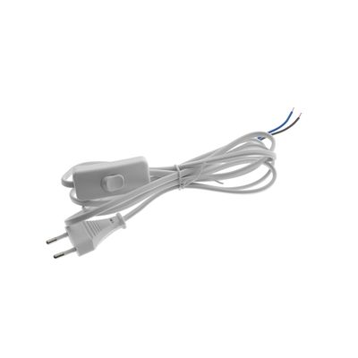 2m kaapeli, valkoinen välikytkin ja pistoke