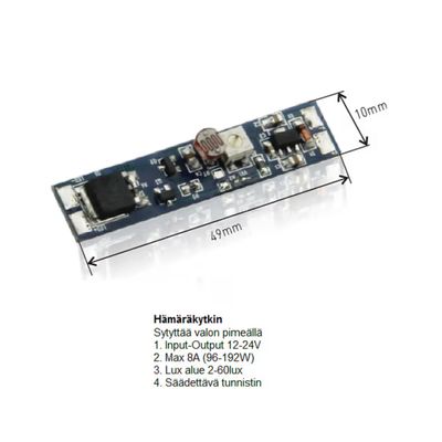 LED valonauhan HÄMÄRÄKYTKIN, 12V-24V LED valonauhan HÄMÄRÄKYTKIN, 12V-24V