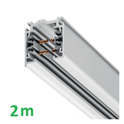 2m Kosketinkisko - XTS 4200-3, 3-vaihe kisko, pinta-asennus, VALKOINEN