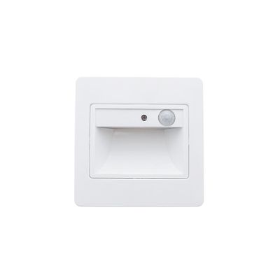 LED PORRASVALAISIN KULKURI, upotettava, hämäräkytkin, liiketunnistin, 1W, IP21, mattavalkoinen LED PORRASVALAISIN KULKURI, upotettava, hämäräkytkin, liiketunnistin, 1W, IP21, mattavalkoinen