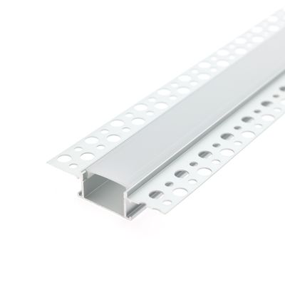 Kahdelta sivulta kipsattava, upotettava, alumiiniprofiili led nauhalle 2000x21x14mm, harjattu alumiini