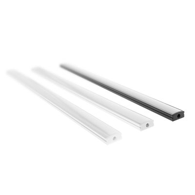 Alumiiniprofiili led nauhalle 8x17x2500mm matala, pinta-asennettava, musta
