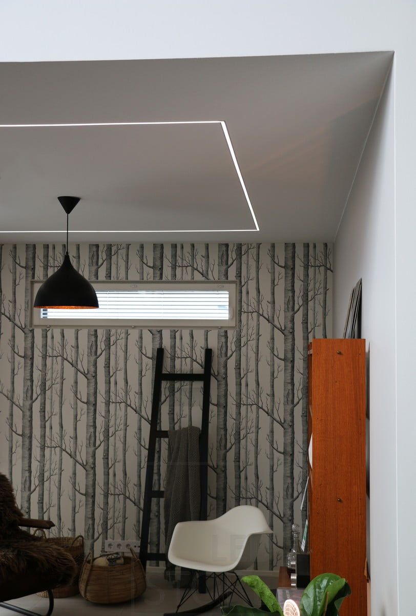 Asuntomessut 2018: kapea led profiili makuuhuoneen katossa kehänä Ledstore.fi